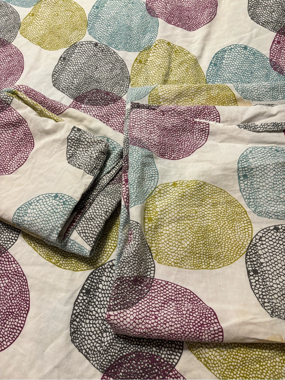 Multi-Color Dot Pattern Cotton Duvet Cover Set - White Base - Picture 2 of 2